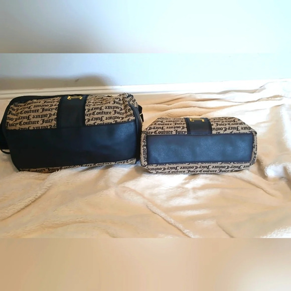 Juicy Couture Set of 2 Travel Weekend Duffle Shoulder Bags Purses Gothic Print - Picture 5 of 6